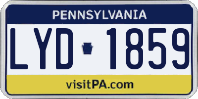 PA license plate LYD1859