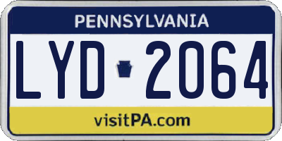 PA license plate LYD2064
