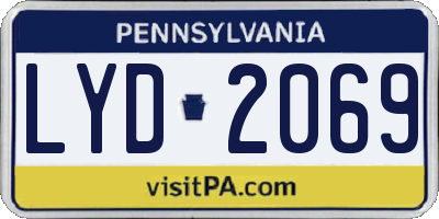 PA license plate LYD2069