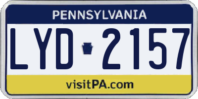 PA license plate LYD2157
