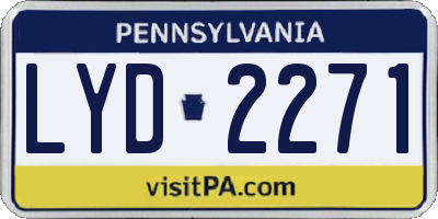PA license plate LYD2271