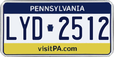 PA license plate LYD2512
