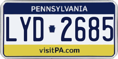 PA license plate LYD2685
