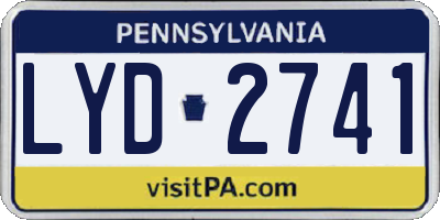 PA license plate LYD2741