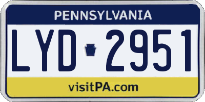 PA license plate LYD2951