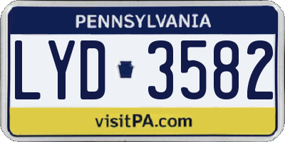 PA license plate LYD3582