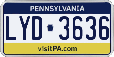 PA license plate LYD3636