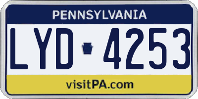 PA license plate LYD4253