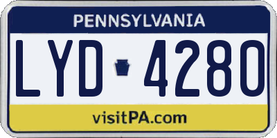 PA license plate LYD4280