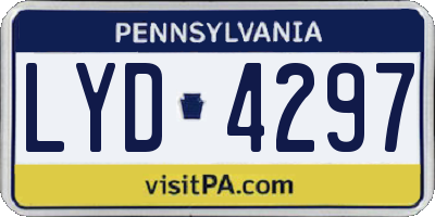 PA license plate LYD4297
