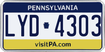 PA license plate LYD4303