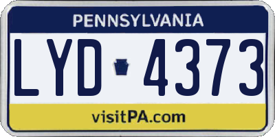 PA license plate LYD4373