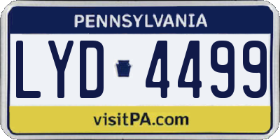 PA license plate LYD4499