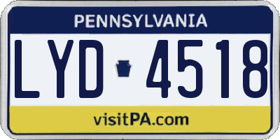PA license plate LYD4518