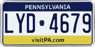 PA license plate LYD4679