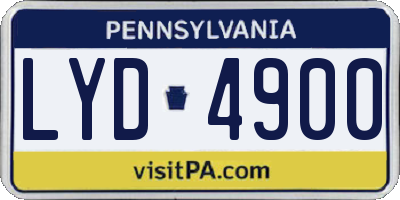 PA license plate LYD4900