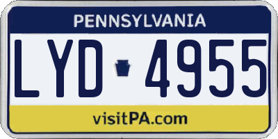 PA license plate LYD4955