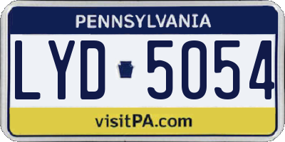PA license plate LYD5054