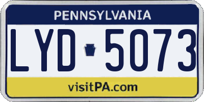 PA license plate LYD5073