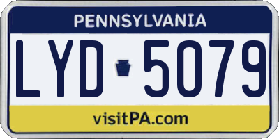 PA license plate LYD5079
