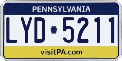 PA license plate LYD5211