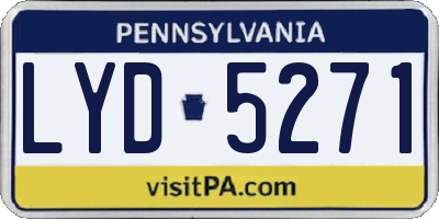 PA license plate LYD5271