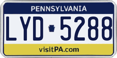 PA license plate LYD5288
