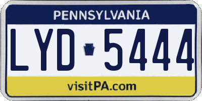 PA license plate LYD5444