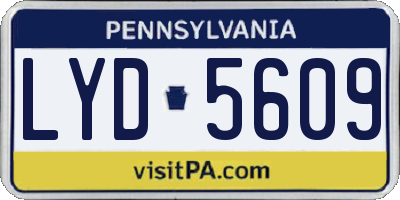 PA license plate LYD5609