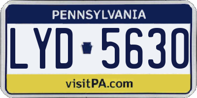 PA license plate LYD5630
