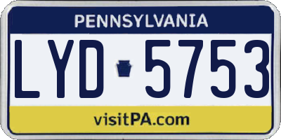 PA license plate LYD5753
