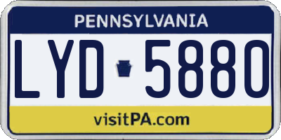 PA license plate LYD5880