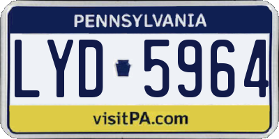 PA license plate LYD5964