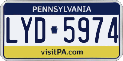 PA license plate LYD5974