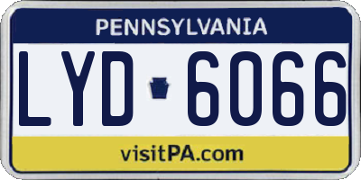 PA license plate LYD6066