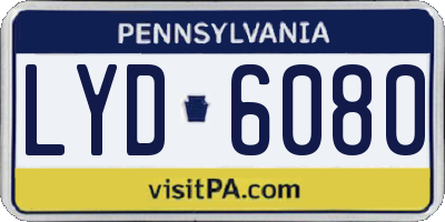 PA license plate LYD6080