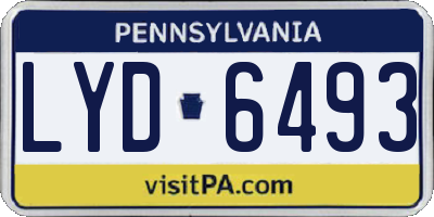 PA license plate LYD6493