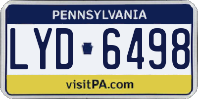 PA license plate LYD6498