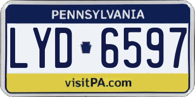 PA license plate LYD6597