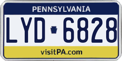 PA license plate LYD6828