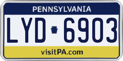 PA license plate LYD6903