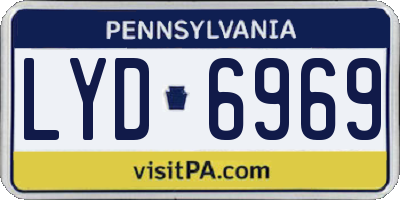 PA license plate LYD6969