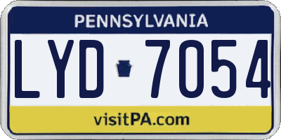 PA license plate LYD7054