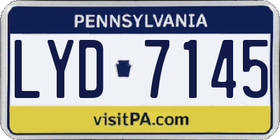 PA license plate LYD7145