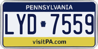 PA license plate LYD7559