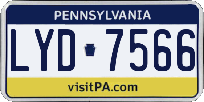 PA license plate LYD7566