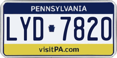 PA license plate LYD7820