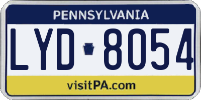 PA license plate LYD8054