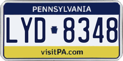 PA license plate LYD8348