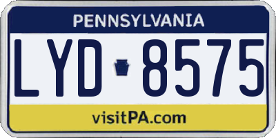 PA license plate LYD8575